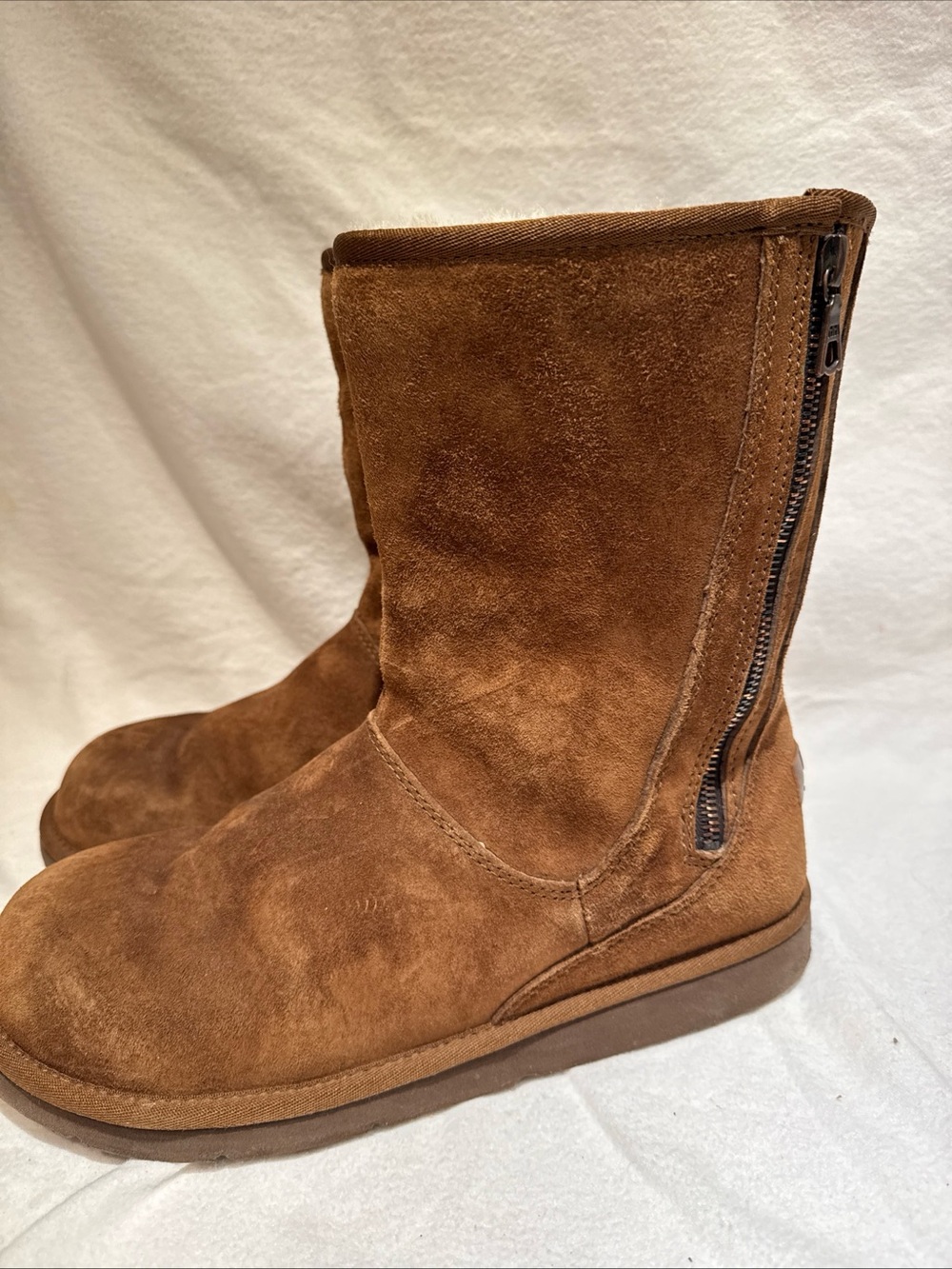 UGG Women's Chestnut Suede Mid-Calf Zip Winter Boots